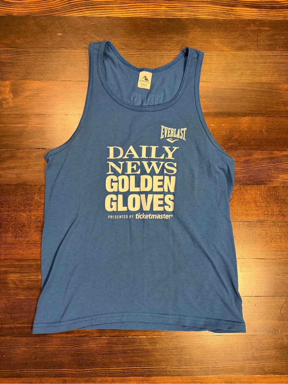 Daily News Golden Gloves Boxing Tank Top Blue Everlast Graphic Adult Small